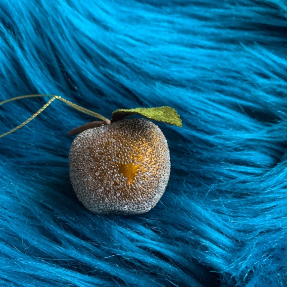 For 3/$45 ⭐️ Sugar Beaded Frosted Mini Gold Apple Ornaments - Picture 3 of 4